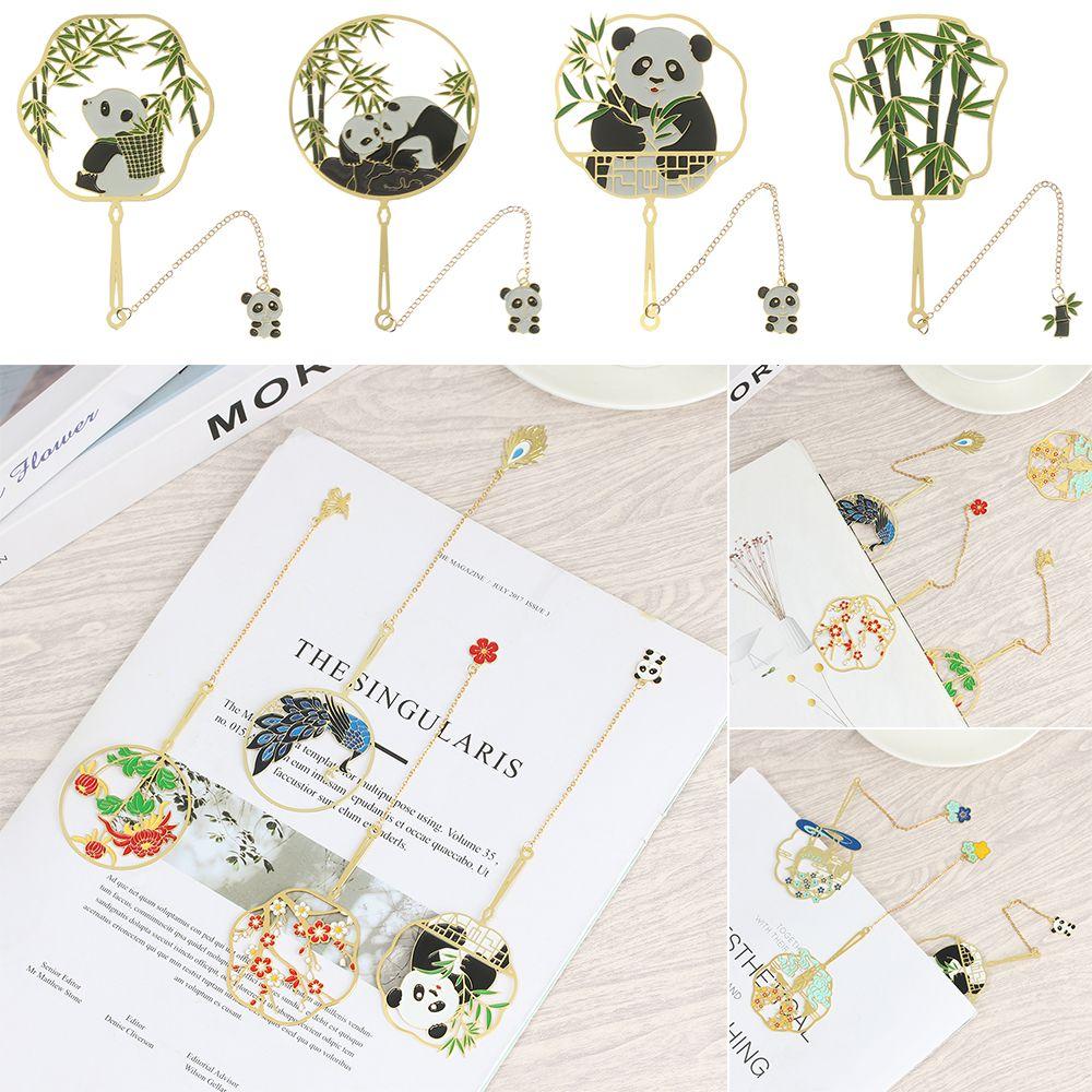 

Retro Pagination Mark Chinese Style Bookmark Tassel Peacock Book Clip Brass