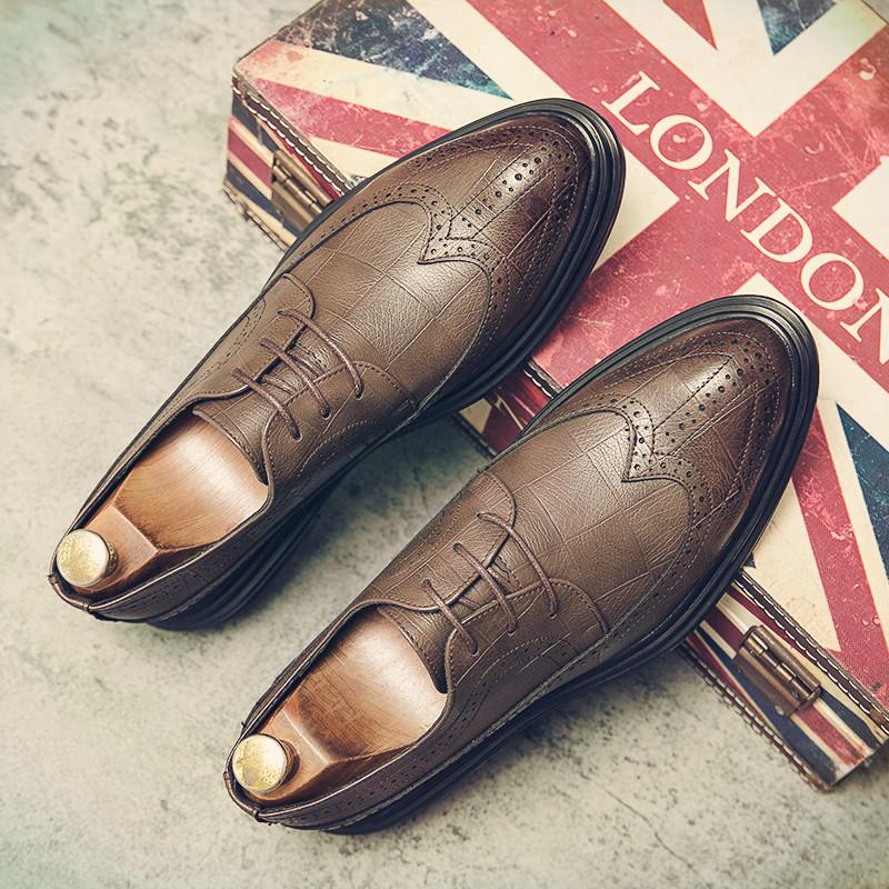 Leather Shoes Young British Dress Casual Business Sense Leather Shoes Wedding Groom Suit Height Increase