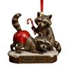 Cheeky Raccoon Christmas Ornaments Acrylic Hanging Decor with Humorous Sayings Playful Holiday Tree Decorations