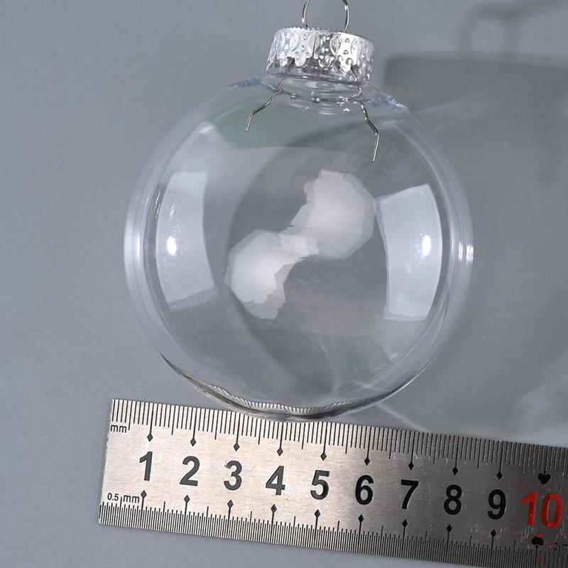 Palla di Natale Trasparente in Plastica da 6/8/10 cm Decorazione per Casa, Natale, Festa di Capodanno Ornamento Pendente Riempibile Trasparente per Albero