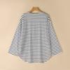 ZANZEA Women Casual Round Neck Long Sleeve Loose Stripe T-Shirts