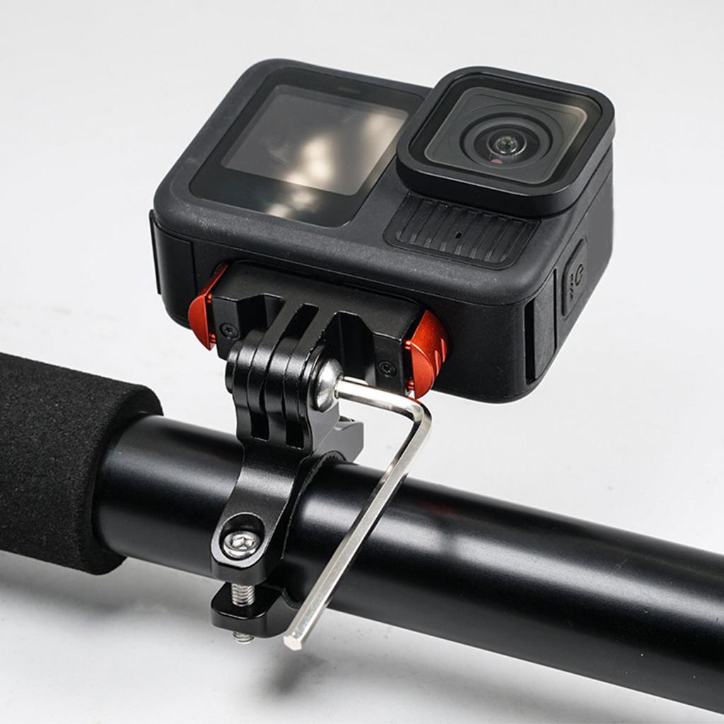 Aluminum Alloy Action Camera Bike Mount Featuring Magnetic Quick Release And Damping Rotations Adjustment For Multiple T
