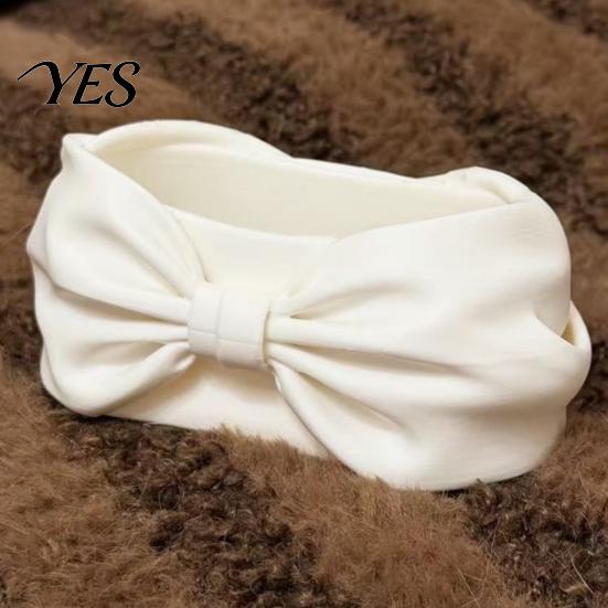 Smooth Satin Texture Box 3D Print Storage Box, Bow Shape Multifunctional Organizer, Decorative One-piece Molded Container Desktop Bowl, for