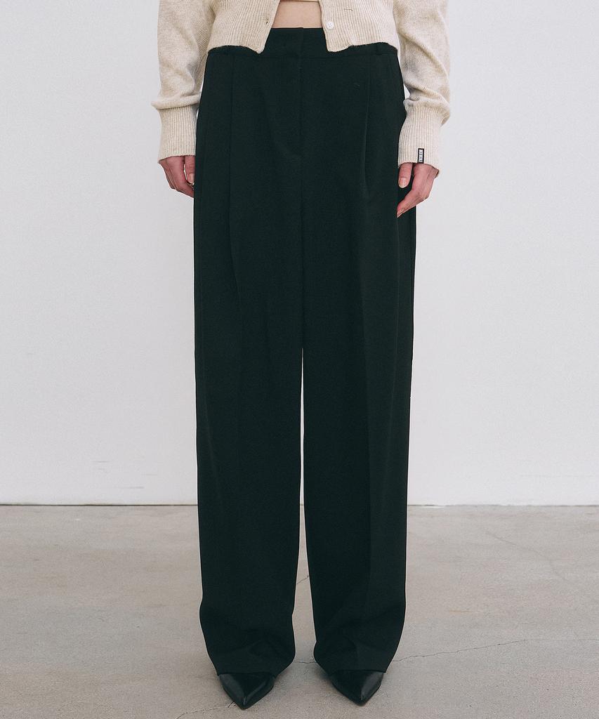 Nigaennikol Minimal Classic Loose Fit Slacks_Black