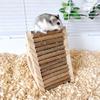 Solide Trapezförmige Holz-Kletterleiter Kleintierkäfig Zubehör Verstecke für Hamster Kleintier