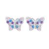 Luxury 925 Silver Pink Bowknot Stud Earrings Diamond Flower Heart Hoop Earrings for Women Sweet Fine Jewelry Gift