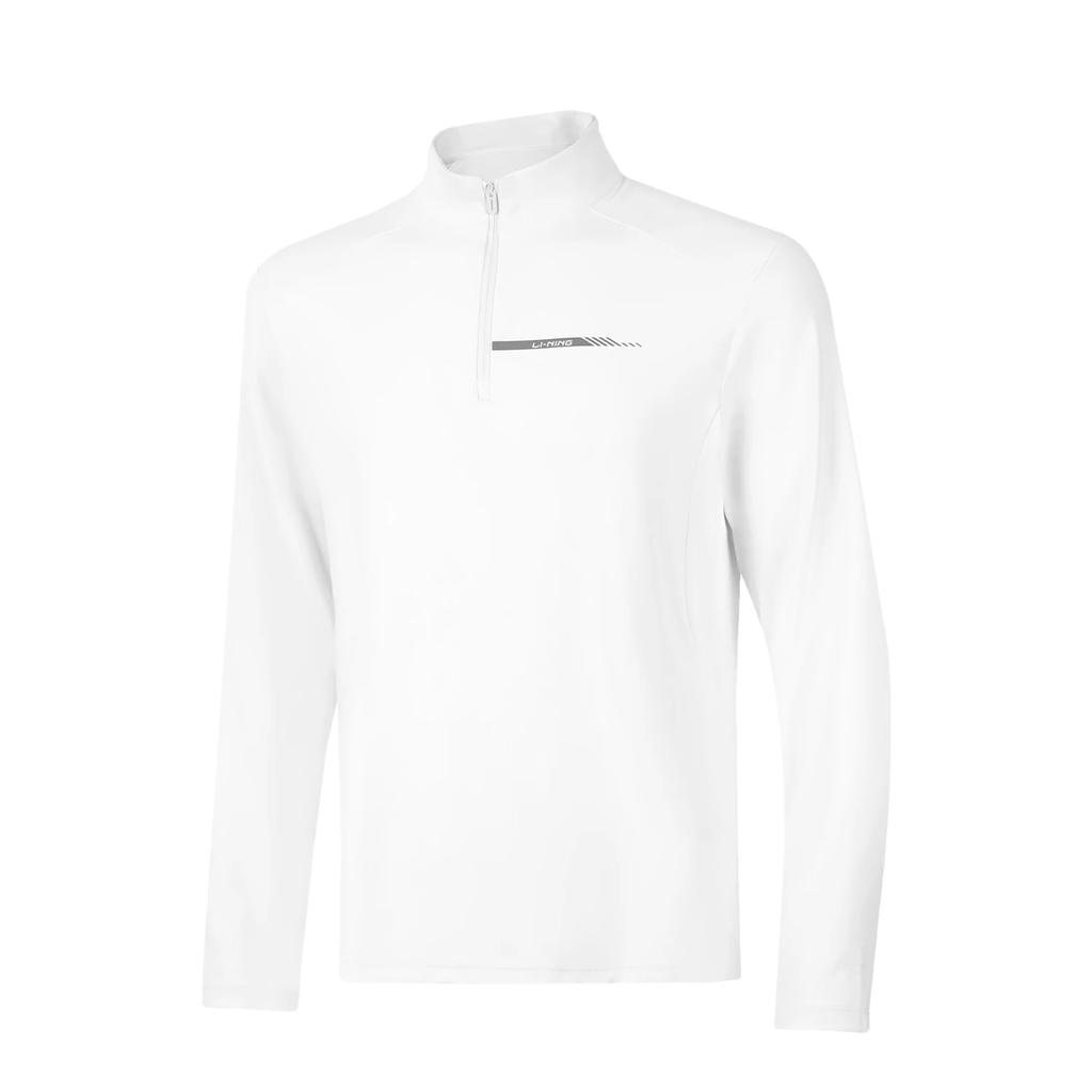 Li Ning Group Purchase Series Letter Print Solid Color Comfortable Stand Collar Versatile Long Sleeve T-Shirt Men Tops ATLV307-5