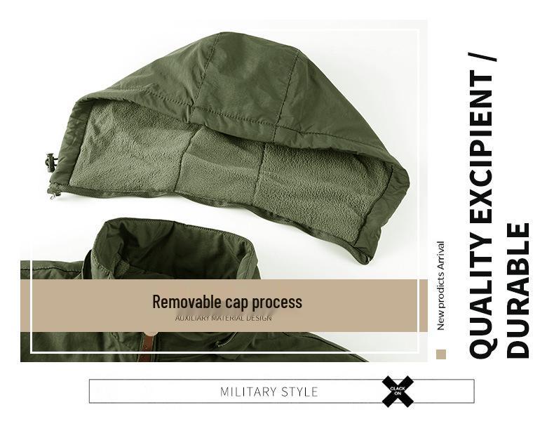 Herren Herbst- und Winter-Winddichte Wasserdichte Bergsteigerjacke - Hohe Dichte, Verdickt, Mit Samt, Outdoor Lässig.