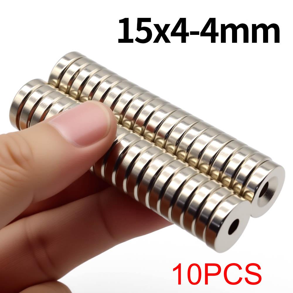 15x4-4mm Super Strong Neodymium Magnet N35 NdfeB Permanent Magnetic imanes Round With Holes Powerful Magnets Refrigerator Magnet