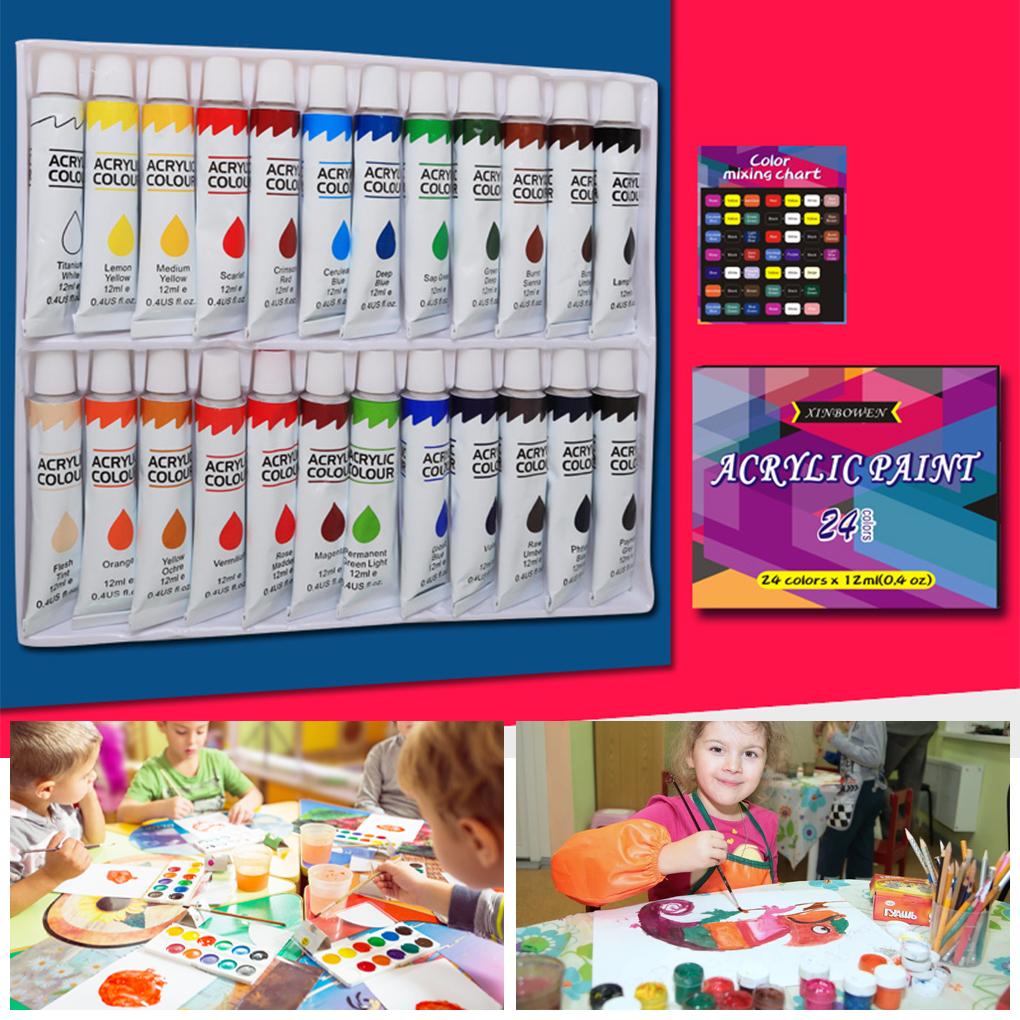 Wide Application With Vibrant Colors Acrylic Paint Art Set 24 Acrylic Paint Art Set Acrylic Paints