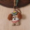 Cartoon Plush Puppy Pendant Handmade Keychain Charm