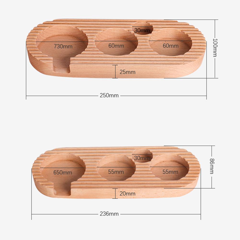 Wooden Coffee Tamper Base 4 Slots Coffee Powder Tamping Holder Coffee Making Accessories