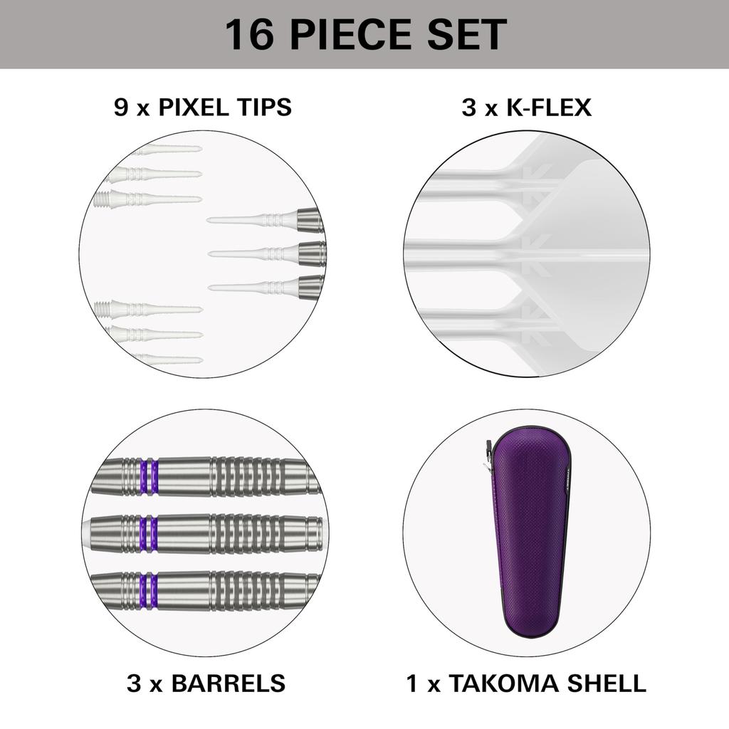 TARGET COLOURS GEN4 PURPLE 90% Tungsten 19g 2BA Soft Tip Darts