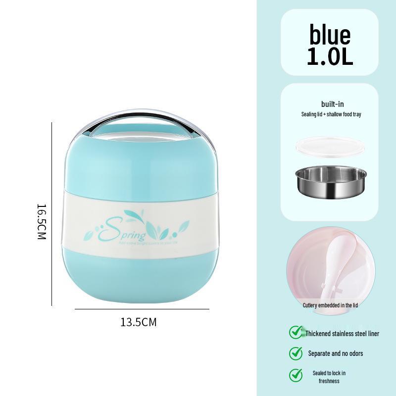 Large Portable 304 Stainless Steel Bento Box - Cute Korean Style, Insulated for Students
