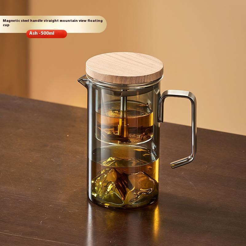 

GIANXI нержавеющая сталь ручка чашка для чая пуэр с фильтром прозрачные стеклянные кофейные чашки портативная кофейная кружка принадлежности для кофе и чая 500-750ML