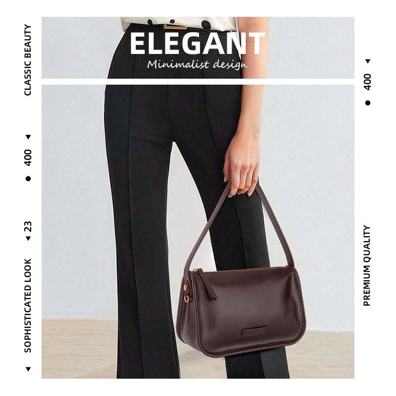 New Women's Underarm Bag, Niche Genuine Leather Women's Bag, Top Layer Cowhide Handbag, Shoulder Bag, High-end Trendy Crossbody Bag for Women