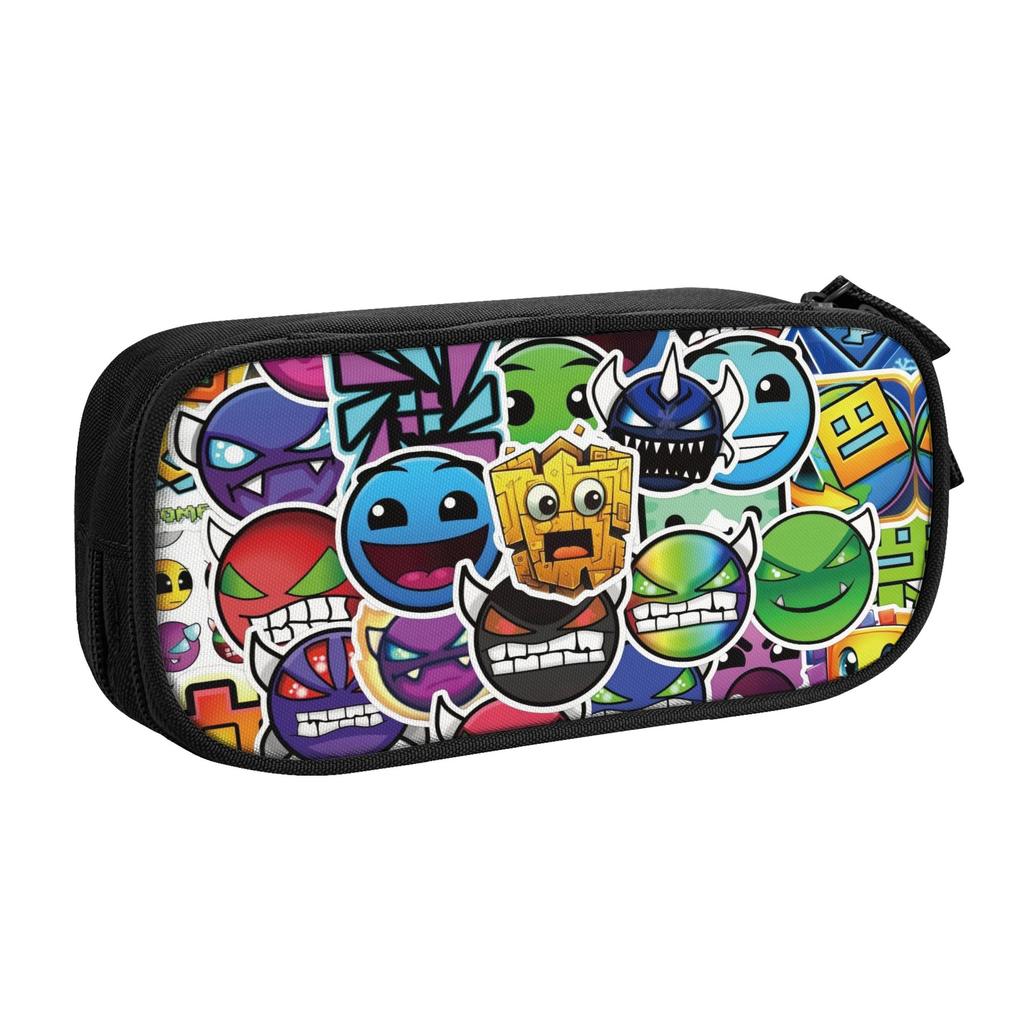 Cartoon Geometrie D-Dashs Videospiel Kawaii Federmäppchen Mädchen Junge Große Kapazität Stiftebeutel Tasche Schüler Schreibwaren