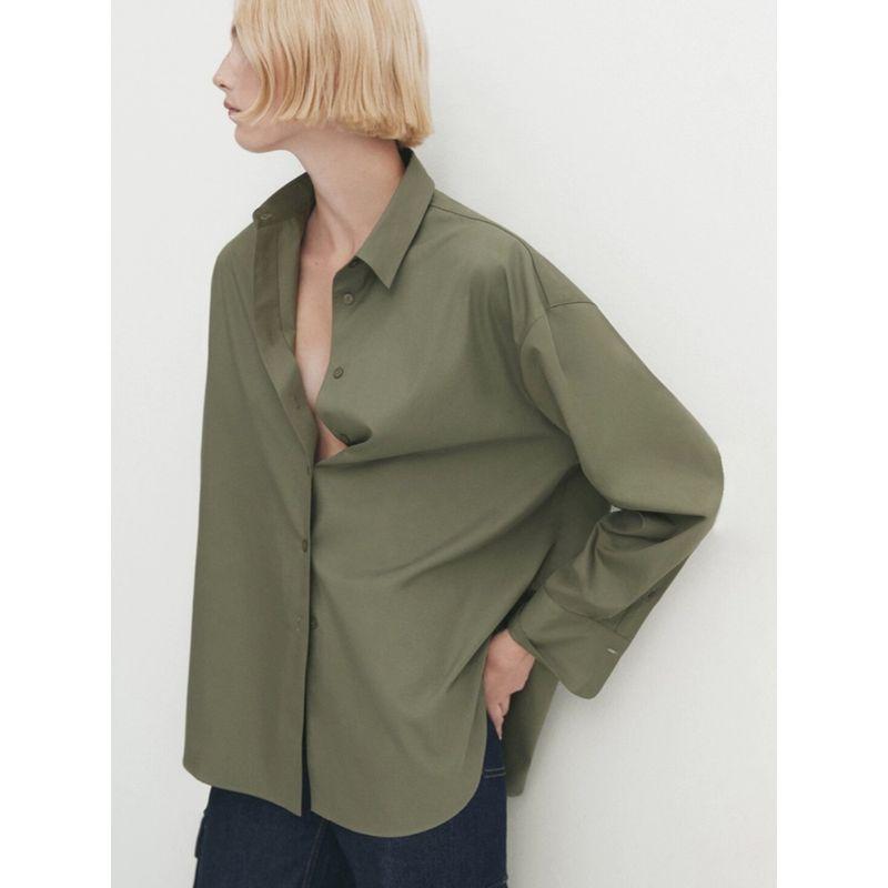 MD Women's Clothing Spanish New Arrival French Normcore Loose Tops Pure Cotton Long Sleeves Shirt Women 05116722505