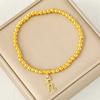 Fashion Round Bead 26 Crown Small Letter Bracelet Copper Plated Micro Inlaid Zircon High-end Jewelry