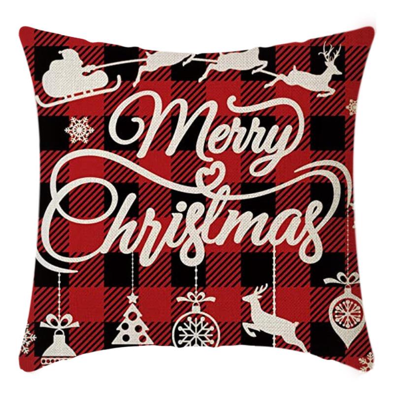Christmas Throw Pillowcase Home Nordic Holiday Decoration Linen Super Soft Short Plush Sofa Pillowcase