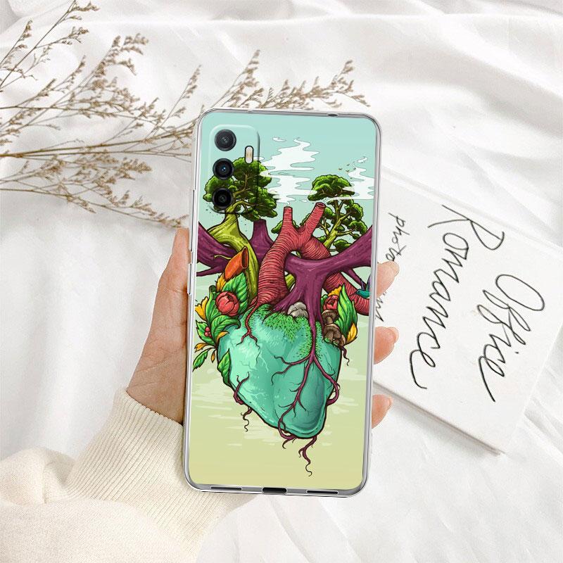 Calm Heart Art Transparent Phone Case for Motorola Moto G40 G04 G05 One Ace Action  Fusion + Plus Hyper Macro Vision Zoom
