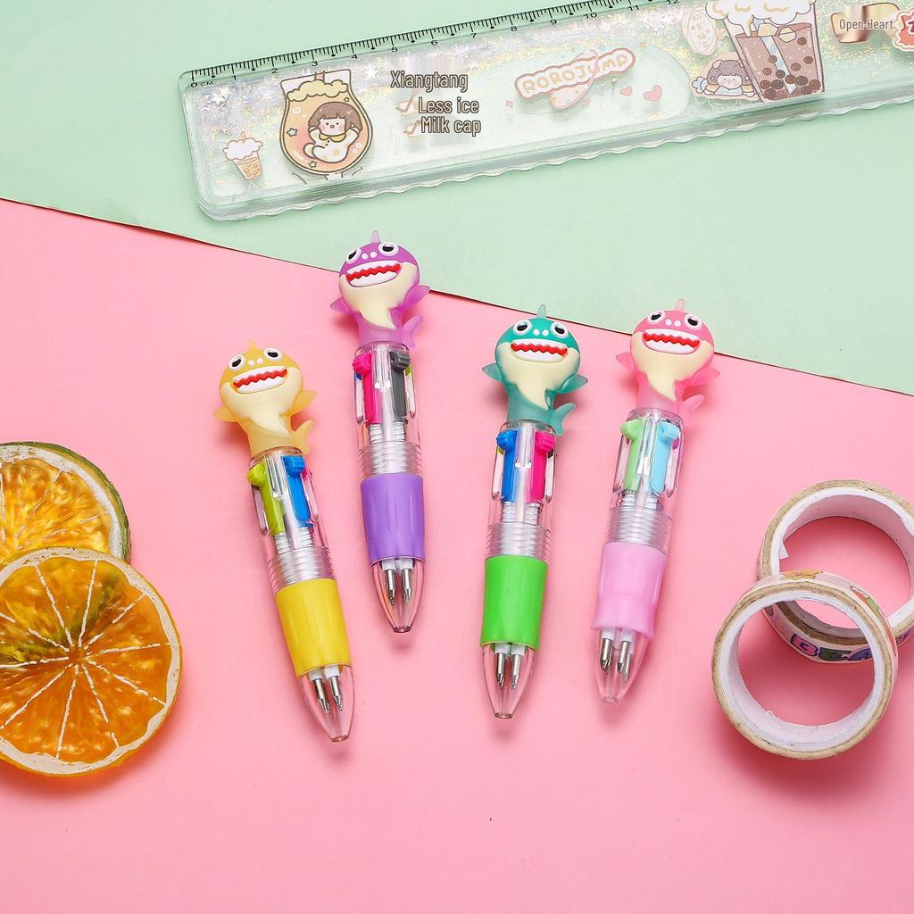 Korean Cute Animal Head 4-Color Click Ballpoint Pen