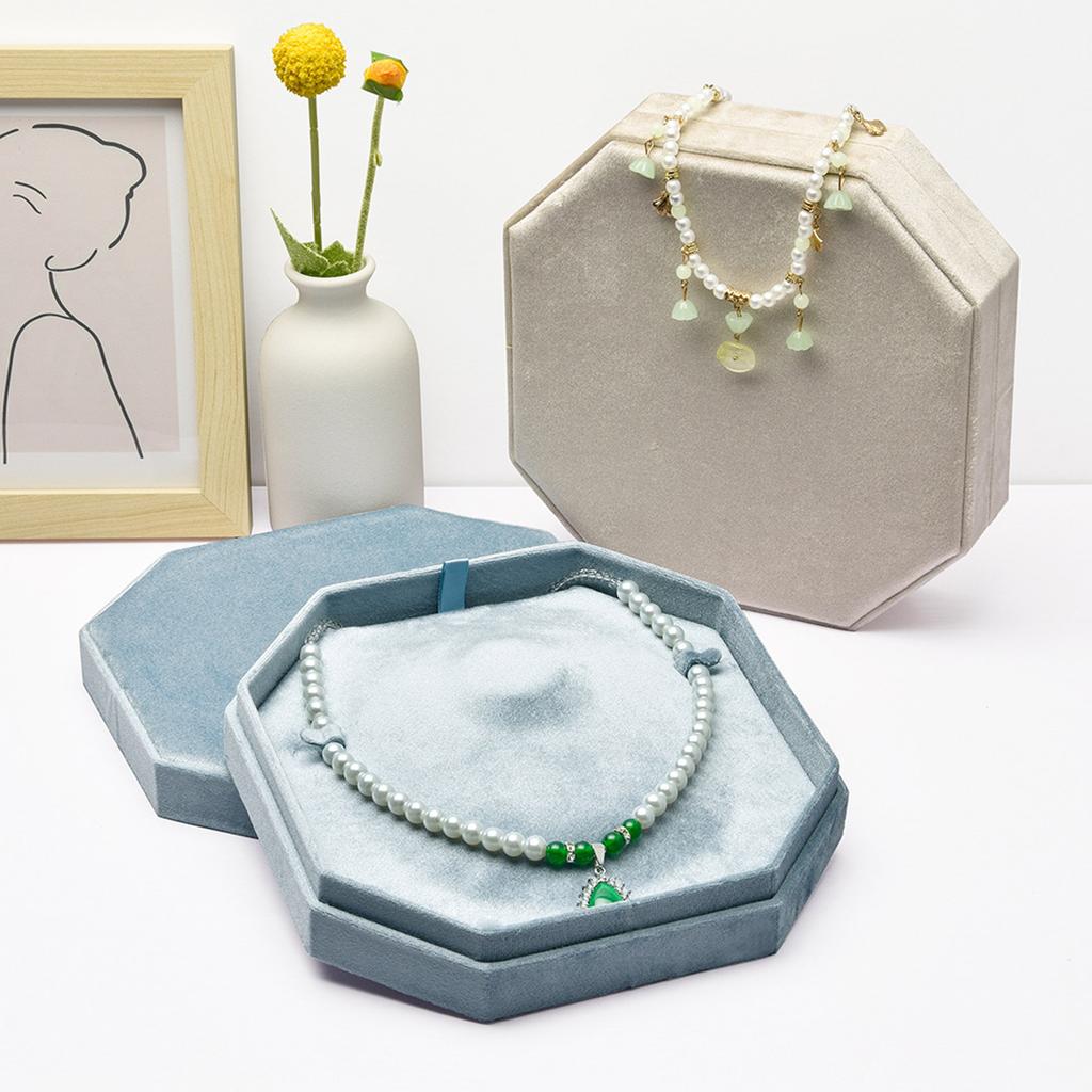 Elegant Necklace Storage Box Elegant Jewelry Case Necklace Box Velvet Texture Suitable for Necklace Earring Jewelry