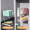 Drill-Free Wall-Mounted Kitchen Sponge Holder Adjustable Drying Rack for Dishcloths Scouring Pads Space-Saving Organizer