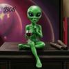 Outdoor Landscape Figurine Resin Alien with Beer Glass Figurine, Decorative Desktop Ornament, Creative Table Exquisite Hand Carved Statue Decoration