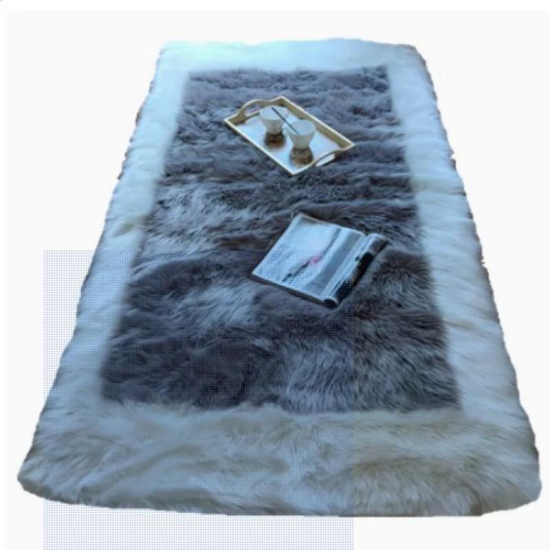 New Wave Faux Wool Rug: Bedroom, Living Room & Bay Window Mat with Long Pile