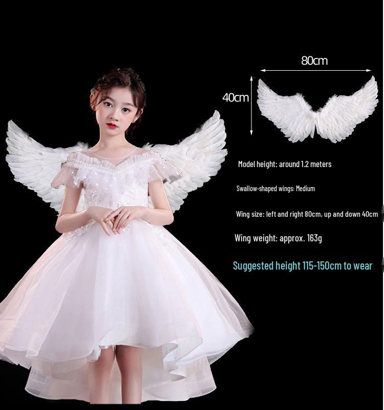 Colorful Angel Feather Wings Costume for Adults and Kids - Perfect for Halloween, Christmas, and Children's Day.