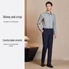 Langdeng Men's Merino Wool Blend Stretch Business Long-Sleeve Shirt