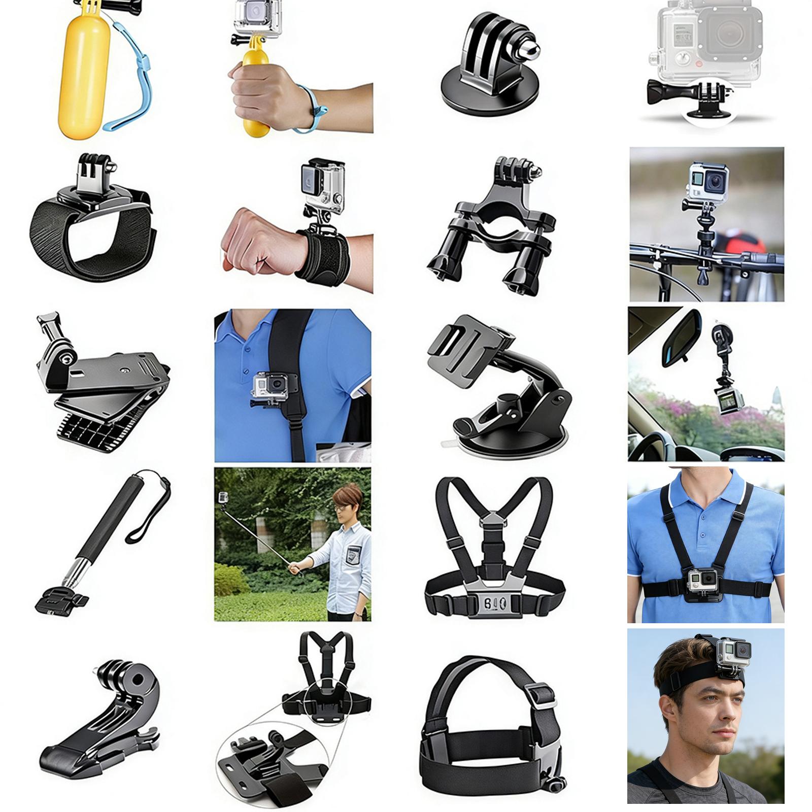 

40-in-1 Nylon Action Camera Accessories Waterproof Housing Camera Accessories for GoPro 10 9 8 Outdoor Cycling Camping Picnic China Mainland