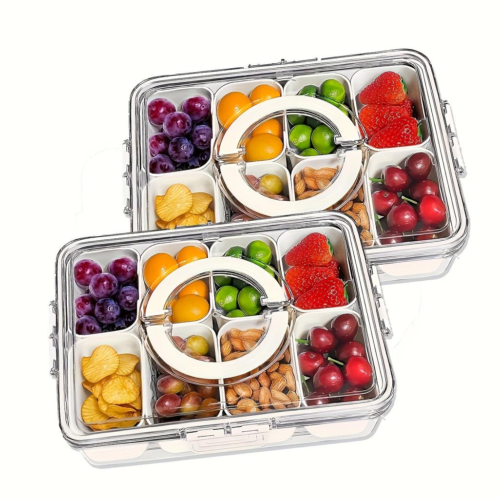 Portable Food Storage Container Sealed Fruit Salad Box with Lid for Refrigerator Organization