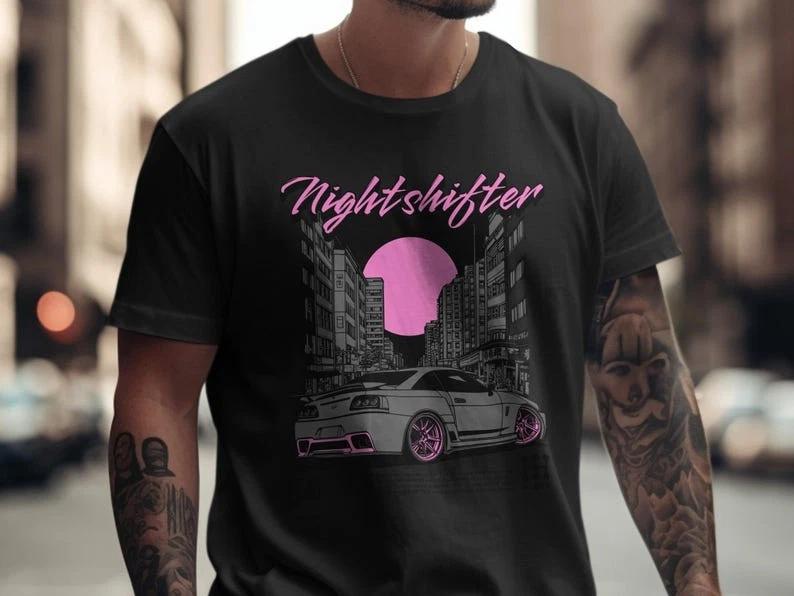 Nightshifter JDM Tokyo Street Racing Car T-Shirt Enthusiast Tee For Men XXXXL
