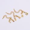 10pcs/lot Gold Cord End Caps Lobster Clasps Hook Extender Chain For Connectors Bracel DIY Jewelry Making  Accessories