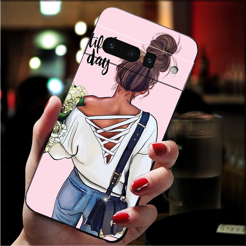 Phone Case For Google Pixel 10 9 Pro XL 9A 8 7 6 Pro Pixel 8A 7A 6A Pixel 8 7 6 5 Christmas Princess Travel Girl