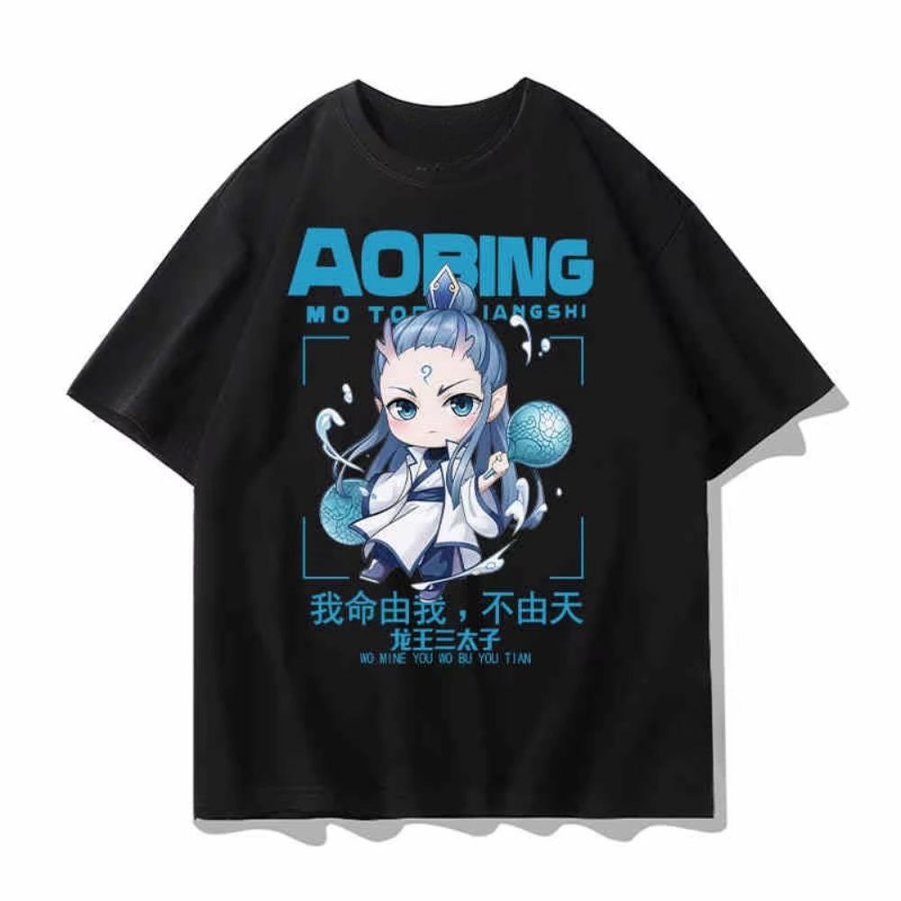 

Мужские и женские анимационные фильмы интересны и креативны, с героями мультфильма «Нэчжа», напечатанными на красивых хлопковых футболках летом XL