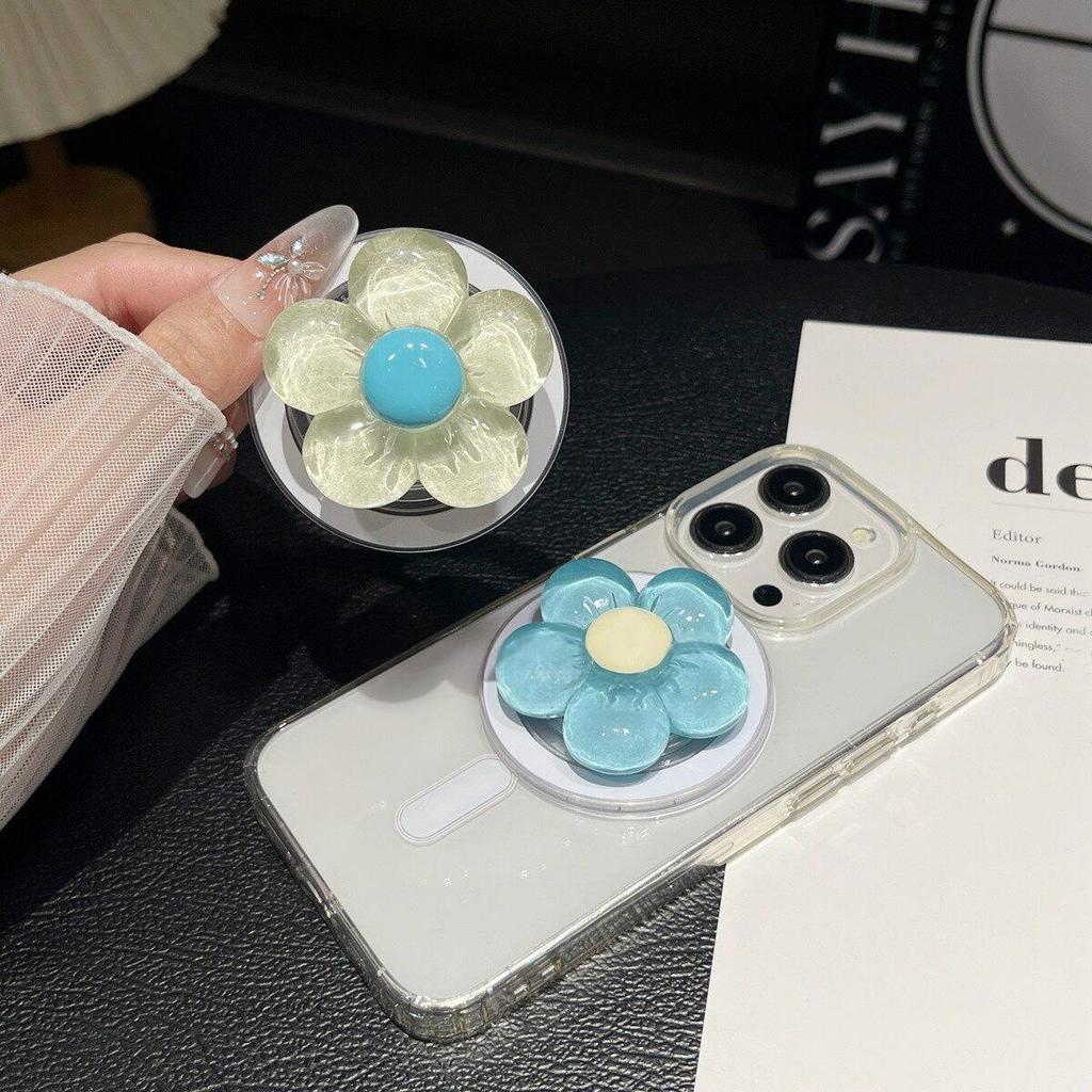 Sommer-Blumen-MagSafe Einziehbarer Handyhalter: Starker Airbag-Rückenaufkleber mit magnetischer Adsorption