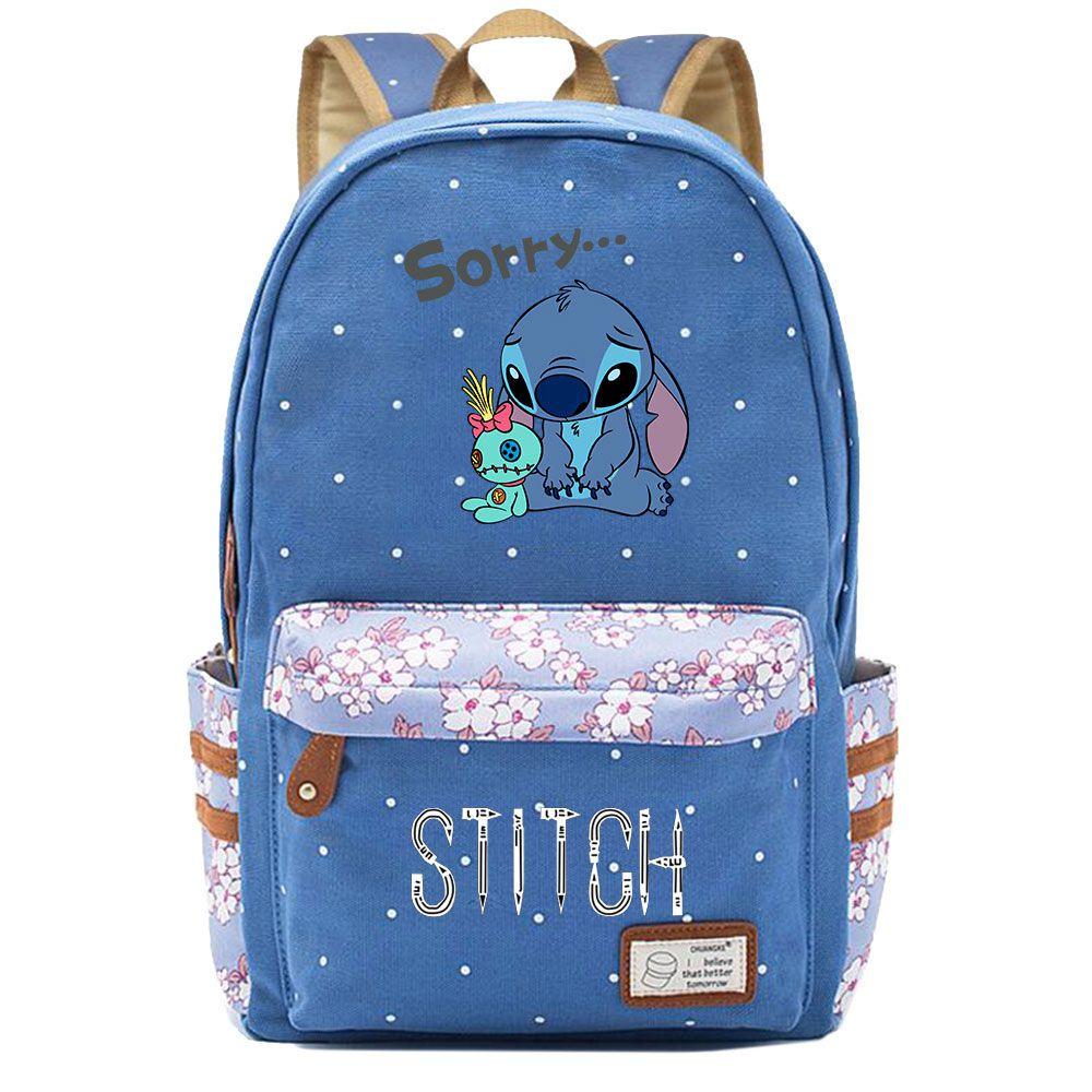 Lilo Stitch Backpack In Pink Or Blue Perfect For School Or Travel Made From High-quality Oxford Cloth