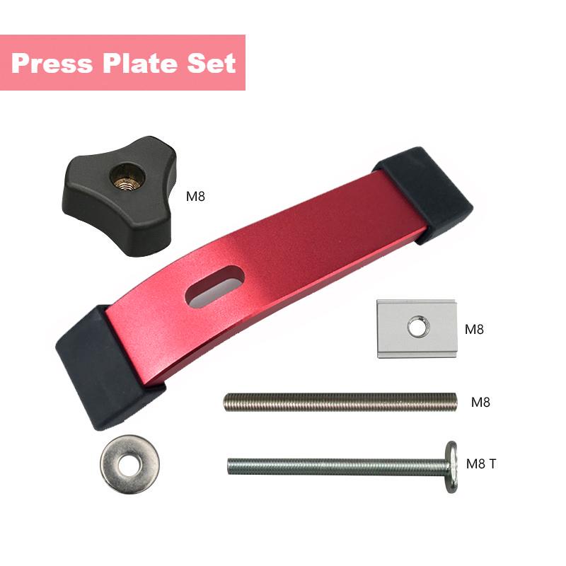 Woodworking T Track Slider M8 T Screw M8 Nut Saw Table Acting Hold Down Clamp for T-Slot T-Track Woodworking DIY Tools