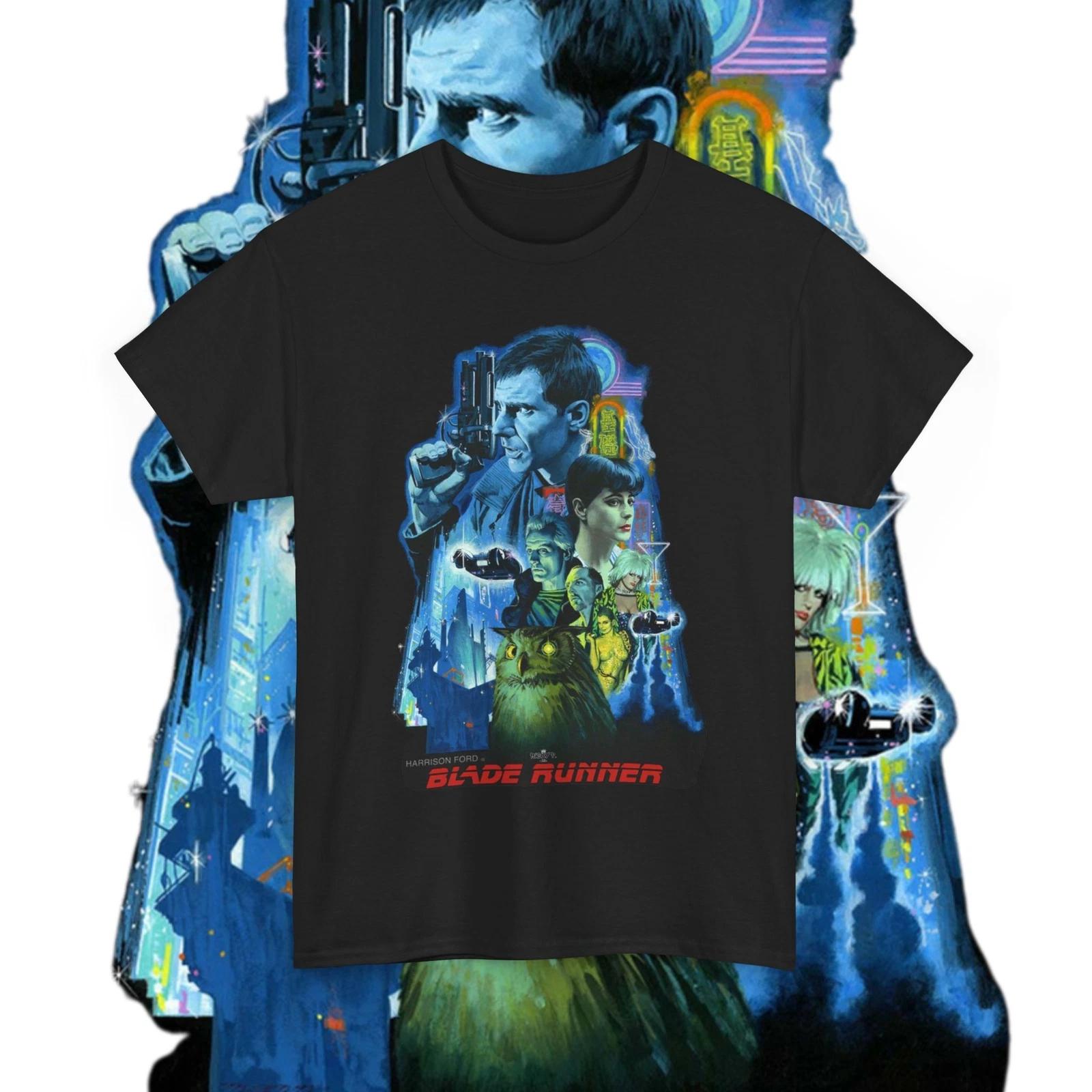 Blade Runner 1982 Harrison Ford Ridley Scott 100% Cotton T-shirt Mens Tees Top Unisex Heavy Cotton Tee M