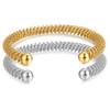 18K Gold Retro Open Stainless Steel Bracelet - Versatile, Simple, Elegant Design