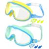 2 Pack Anti-Fog Anti-UV Swimming Goggles HD Diving Goggles with Earplugs Anti Choking Women Men Large Frame Silicone Swim Ggles