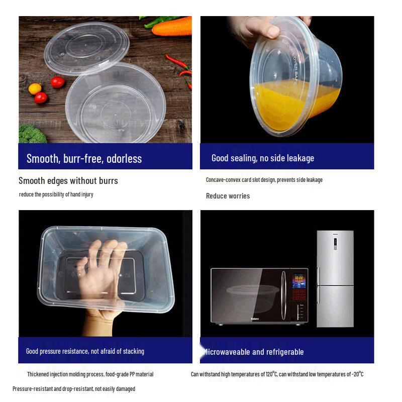 Round High-Temperature Transparent Takeaway Food Container