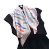 English Line Simulation Silk Printing Silk Scarf Small Square Scarf High-end Shawl Sunscreen Neck Scarf Headscarf Scarf Women