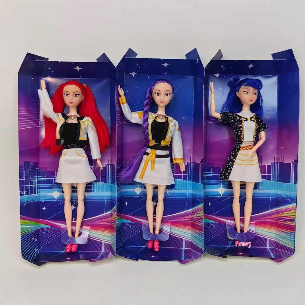 Demon Avcısı K-POP Kız Grubu Bebekleri: Müzikli Işıklı Peluş Figürler