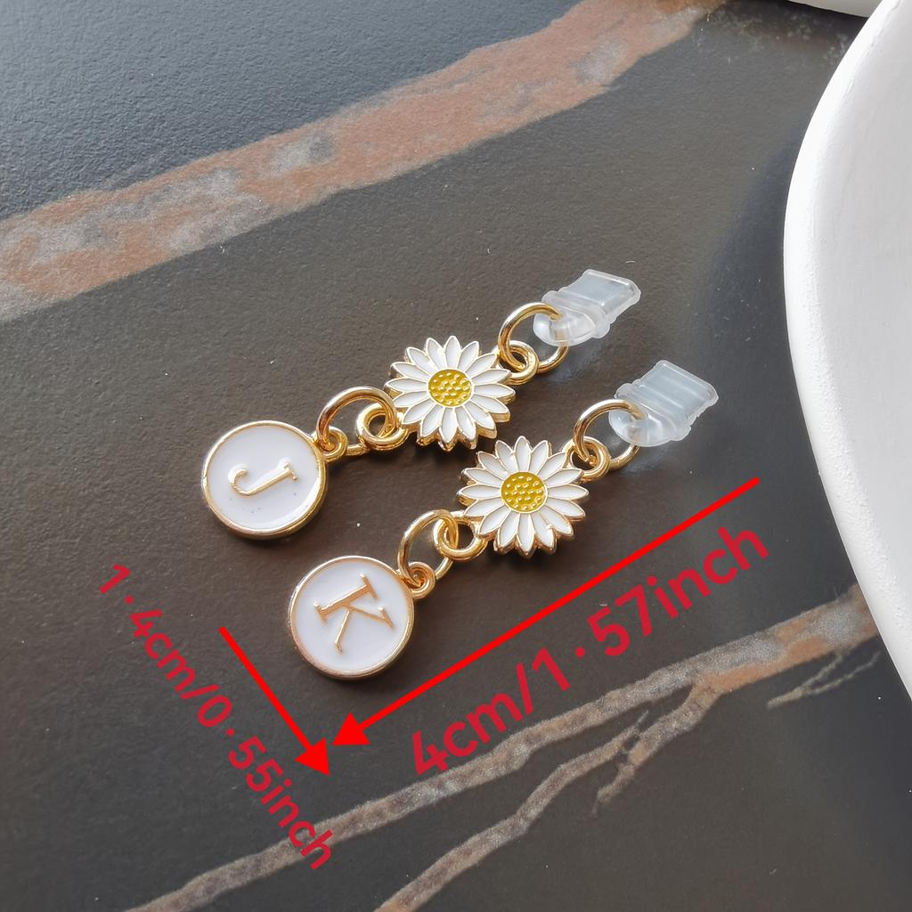 1 szt. Kreatywny stokrotka/słonecznik litera zatyczka przeciwkurzowa do telefonu komórkowego/europejskie i amerykańskie 26 wielkich liter A-Z zawieszka do telefonu komórkowego