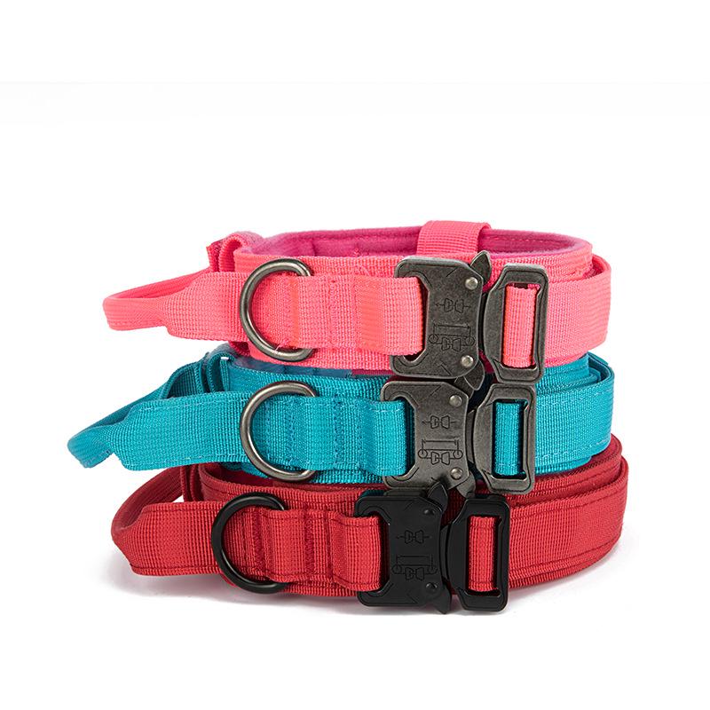 Adjustable Tactical K9 Dog Collar with Quick Release for Medium & Large Breeds