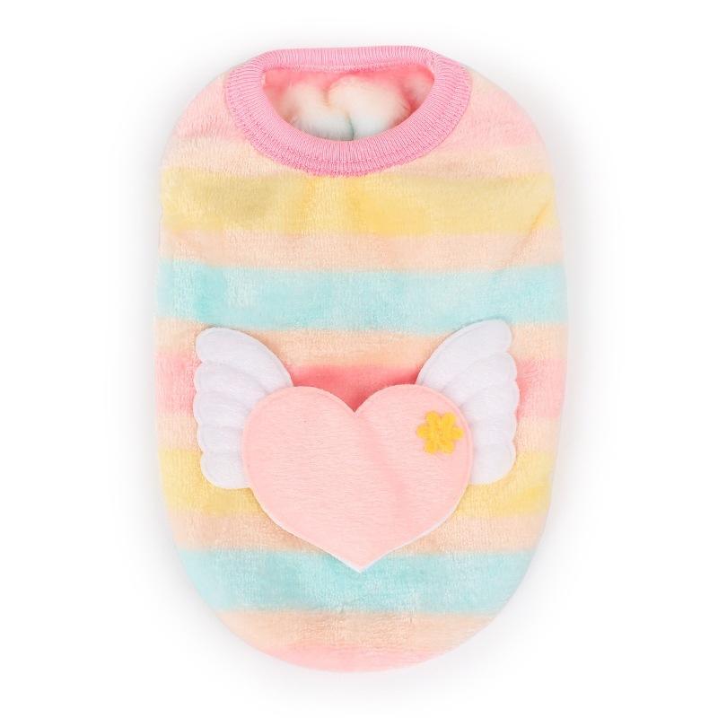 

Small Dog Fleece Sweater Soft Plush Puppy Clothes Lightweight Warm Pet Apparel with Winged Heart Patch Cozy Fit for Indoor and Outdoor Use one size красный